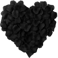 Black Artificial Rose Petals 1000pcs, Silk Flower Decor, Wedding, Black