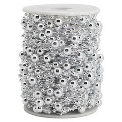 Silver String Garland for 100-Feet Artificial Pearl Beads
