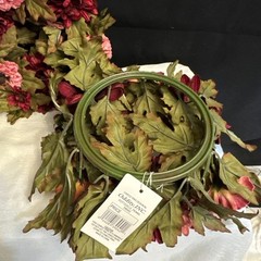 2 Pcs WeddingFloral Rings Wreaths, Maroon And Pink