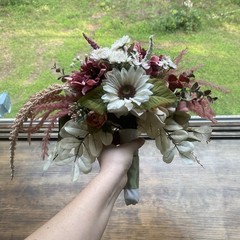 Beautiful Bridal Wedding Bouquet Budget Friendly Faux Florals White Pink Purple