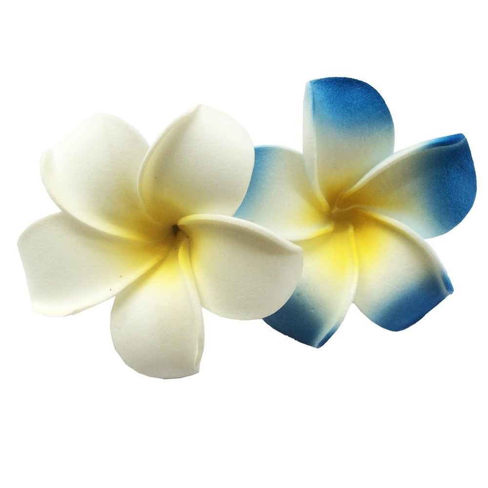 2 Pcs 7cm Hawaiian Frangipani Plumeria Foam Head Flower Party Beach Hair Clip…