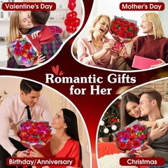 ADDWel 24 Pcs Preserved Real 24 Roses, Red Roses Bouquet – 24