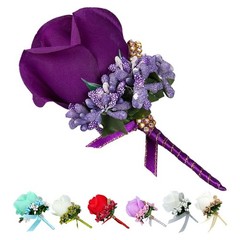 Set of 2 4 6 Wedding Corsages with Safety Pin Silk Ribbon Calla Lily Flowers