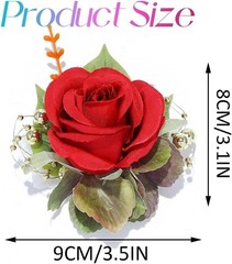 Handcrafted Floral Wrist Corsage – Elegant Red Rose for Weddings & Proms