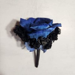 Navy Blue Black Rose Calla Lily Sola Bridal Wedding Bouquet Accessories