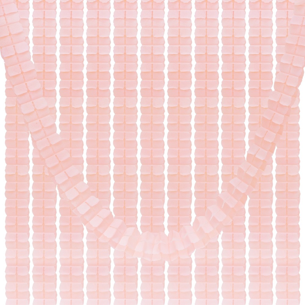 9.8ft Four-Leaf Garland, 12 Pack Tissue Paper Hanging Flower, Coral