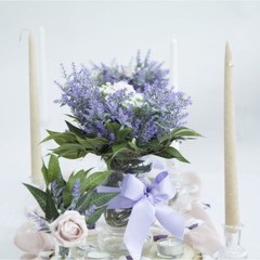 FLOCKED LAVENDER SPRIG 39CM PURPLE & WHITE COLOUR WEDDING EVENT DECOR