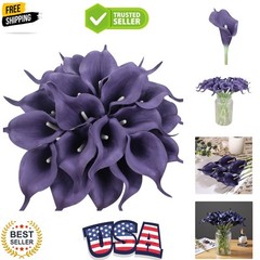 20pcs Calla Lily Bridal Wedding Bouquet Lataex Real Touch Artificial Flower H…