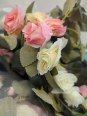 3 Silk – 5 ft Artificial Variegated Rose Flowers Hanging Garlands Vines