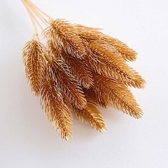 4 Gold Metallic Artificial Pine Grass Bushes Party Decorations