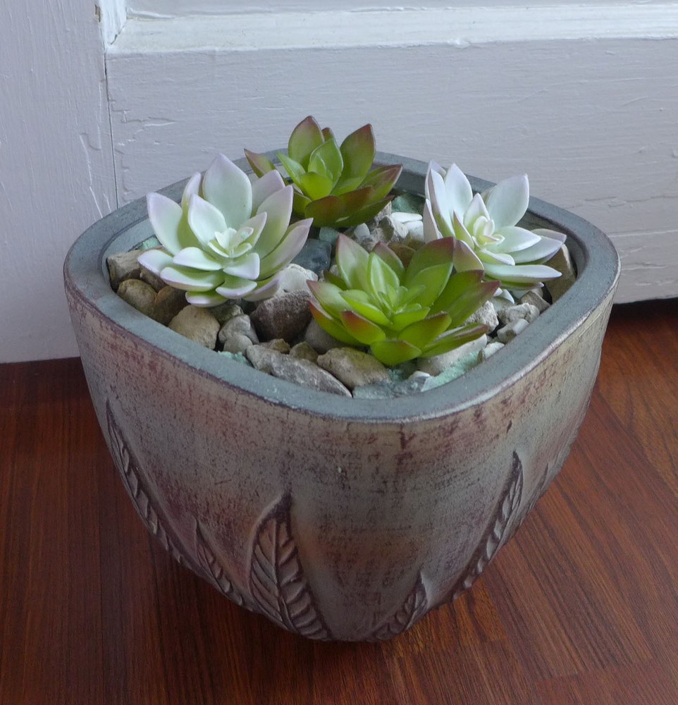 Set of 4 Artificial Succulent Plants Lotus Flower (Two Colors)