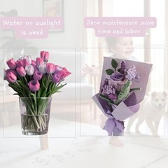Romantic Lavender Crochet Flower Bouquet, Gifts for Women Anniversary, Lilac