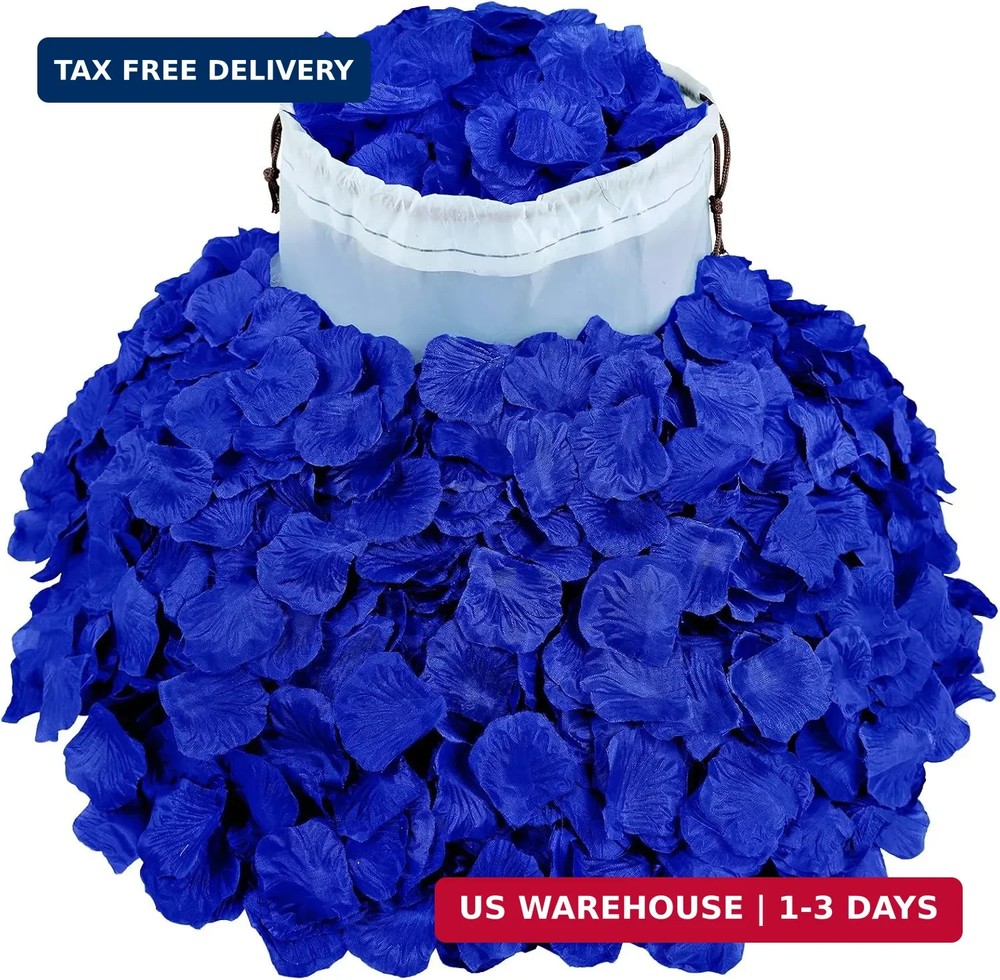 Winlyn 3000 Pcs Royal Blue Silk Rose Petals – Scented Ready-to-use Separated Rea
