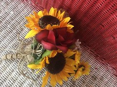 Wedding flowers bouquet complete package decorations sunflowers burg 5 bouquet