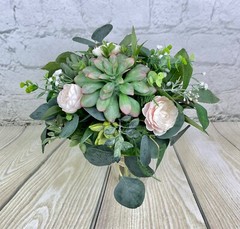 Artificial Wedding Bouquet & Boutonniere Set