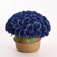 Pcs Navy Blue Roses Artificial Flowers Bulk, Artificial Roses Fake 55 Navyblue