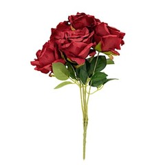 BURGUNDY 2 Bushes 17″ Premium Silk Roses Artificial FLOWERS Bouquets Party