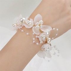 Wrist Corsage Bracelet Bridesmaid Hand Flower Wedding Party Prom Band Decor