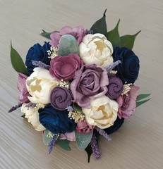 Lavender Navy Bridal Bouquet Sola Wood Desert Rose Bridesmaid Wedding Flowers