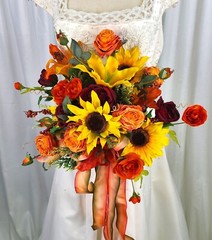 Bright Autumn Medley Faux Silk Bridal Bouquet