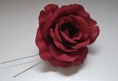 10 PC ROSES BURGUNDY SILK ROSE 3.5” Wired Stem Flower Flowers Flor Seda Vino DIY