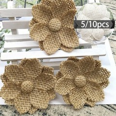 Supply Useful Hessian flower Rustic Vintage Wedding Accessory Jute Lace