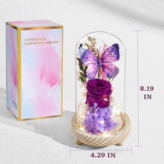 Forever Flowers Preserved Roses Prime Delivery, Romantic Gifts Purple