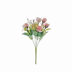 BLUSH 4 Bushes 12″ Silk Roses Artificial FLOWERS Bouquets Party Home Decorations