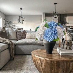 Hydrangea Artificial Flowers 4 Pcs 2 White 2 Light Blue 21 White Light Blue