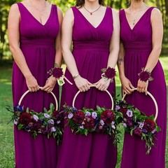 Versatile Velvet Purple Wrist Corsage and Boutonniere for Grooms & Bridesmaids