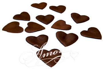 1000 Wedding Silk Rose Petals Heart Shape Chocolate Brown – Cocoa, Petals & Garl