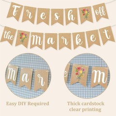 Fresh Off The Market Bridal Shower Banner Garland for Shes Brown