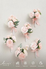 Set of 6 Blush Wedding Centerpieces, Dusty Rose Silk Foam Flowers