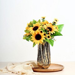 2 Yellow 13″ ARTIFICIAL Faux SILK SUNFLOWER Bouquets Wedding Party Decorations