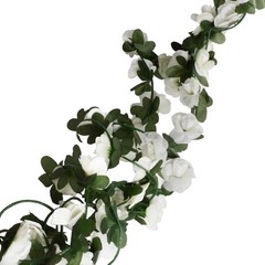 Pack Artificial Rose Vine Fake Flower Garland Fake Rose Hanging Vine 2 White