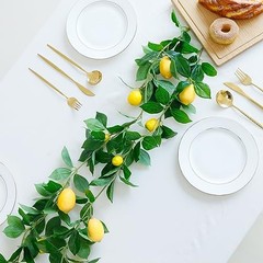3 Strands Lemon Artificial Vines, 71″ Lemon Silk Vine Garland with Lemon Vine