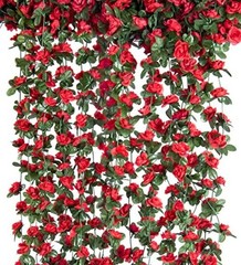 6 Pcs x 8.2 ft Flower Garland Artificial Rose 6 Vines 49FT Spring-red-6pcs