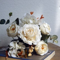 1x Artificial Silk Peony Flowers Bouquet Fake Leaf Wedding Party Home Decoration