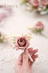 Ling’s Moment Boutonniere for Men, 10pcs Groomsmen Guest Boutonniere, Artific…