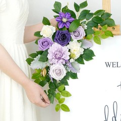 Artificial Wedding Arch Flowers Kit Boho Dusty Rose Blue Eucalyptus Garland