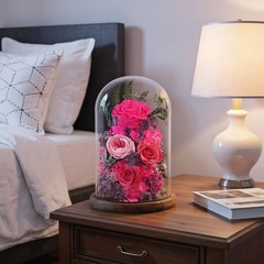 Flowers for Delivery Preserved Rose in Glass Reddish