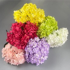 Large Size 5 Heads Artificial Flowers White Pink Hydrangea Silk DIY Wedding Brid