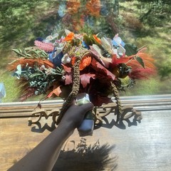 Beautiful Bridal Wedding Bouquet Budget Friendly Faux Flowers Rainbow Handmade