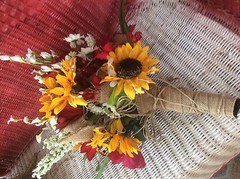 Wedding flowers bouquet bridal bouquet decorations 6 Bouquet Red W Sunflowers