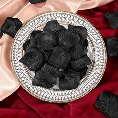 Versatile 1000 Pcs Black Faux Silk Rose Petals for Indoor & Outdoor Decoration