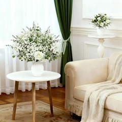 110 Pcs Mixed Artificial Eucalyptus Stems with Baby’s Breath Bulk Faux