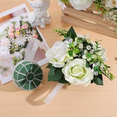 2pcs Wedding Bouquet Holder Flower Foam Holder Bridal Bouquet Handle Green