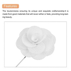 12Pcs Rose Boutonniere Pins Groom Wedding Boutonnieres for Men