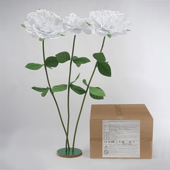 White Giant Artificial Flowers, Giant Rose, Artificial Flowers with Base Durable