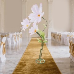 Wedding Decorative Giant Flowers Artificial Paper Daisy For Display Pink & Green